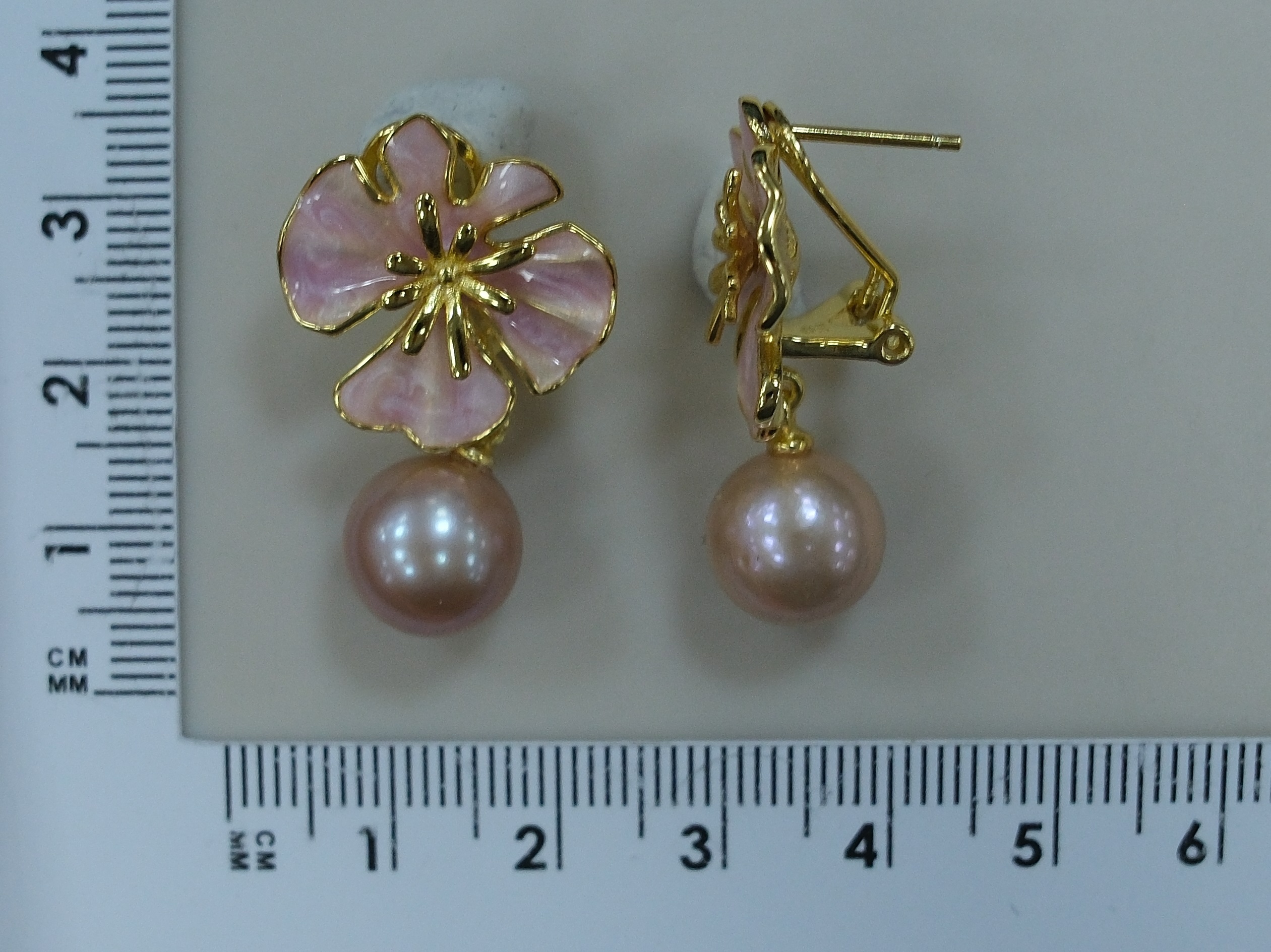 Серебряные серьги с жемчугом Эдисон "Цветы"